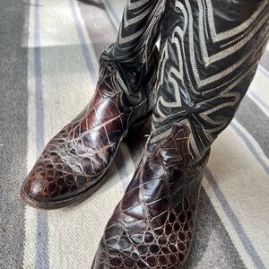 Tony Lama El Rey Alligator Boots Vintage Sz8 Men’s